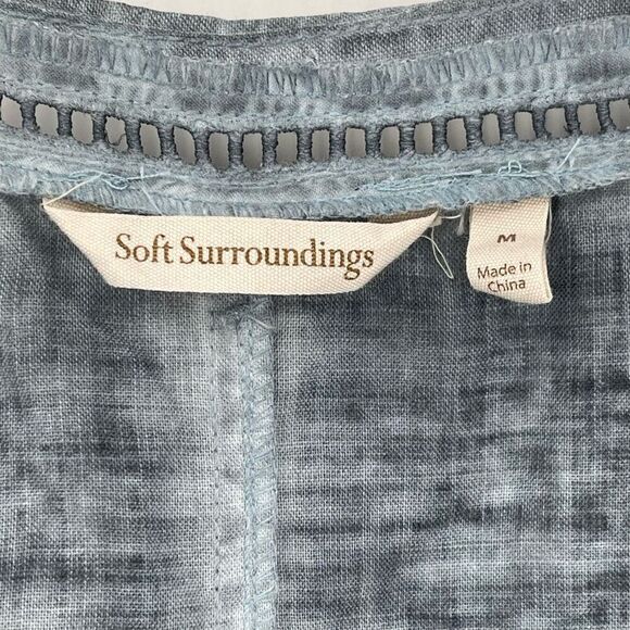 Soft Surroundings Ocean Fade Tunic Top Sleeveless Slate Blue Women Medium 29195 - Picture 7 of 8